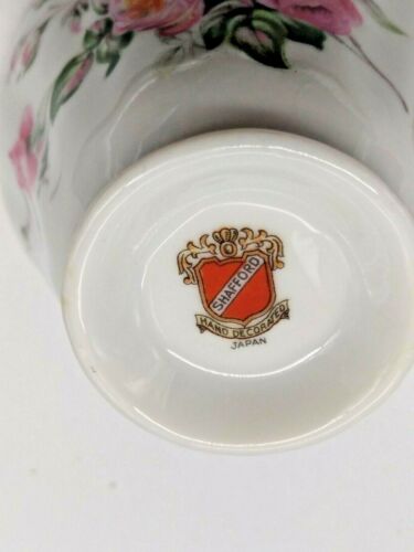 Vintage Shafford Bone China Wide Mouth Cup & Saucer Rose Floral Japan - Picture 4 of 11