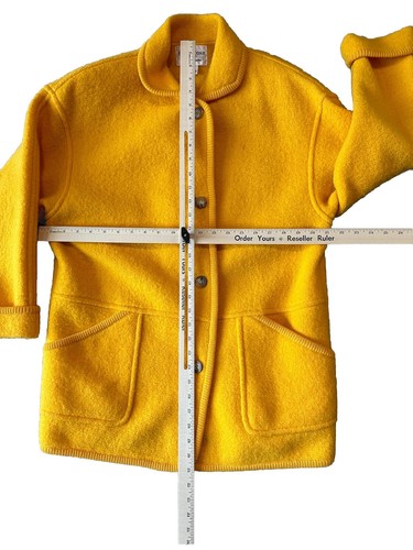 Vintage Evan Picone Sport Petities Women's Size Small 100% Wool Coat Yellow - Picture 3 of 12