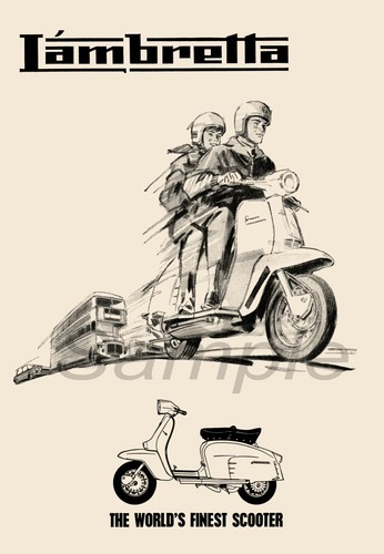 LS02 VINTAGE LAMBRETTA SCOOTER ADVERTISING A3 POSTER PRINT - Picture 1 of 2