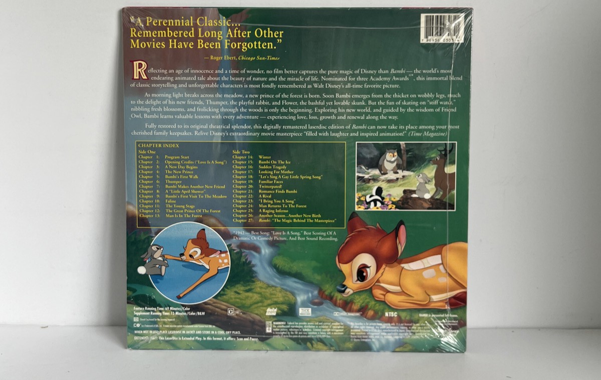 Vintage 1997 Disney Letterbox Laserdisc - Bambi 55th Anniversary