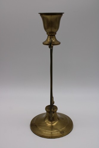 Vintage Brass Harp Candle Holder - Single Candle Holder from India - 12.5" Tall - Picture 2 of 11