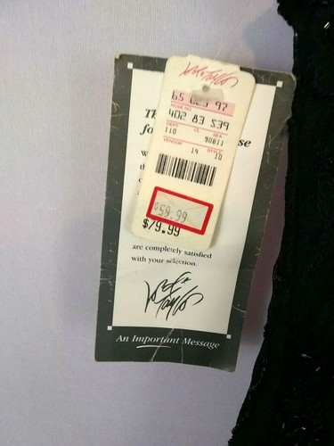 Lawrence Kazar Beaded Dress Black Sleeveless Vintage Lord & Taylor Size XL - Picture 6 of 10