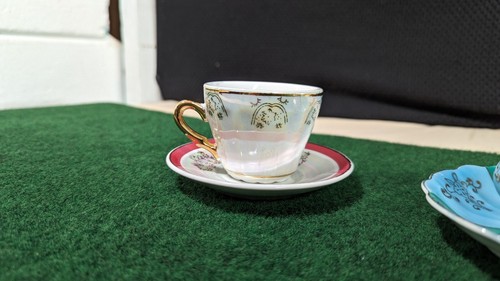 Tazas de té y platillos pequeños de colección decoración del hogar - Imagen 6 de 14