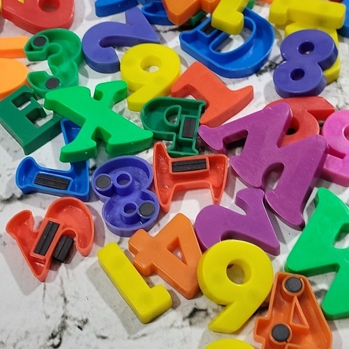 Vintage Alphabet Fridge Magnets Lot Of 112 Pieces Assorted Letters Numbers ABCs  - Picture 7 of 9