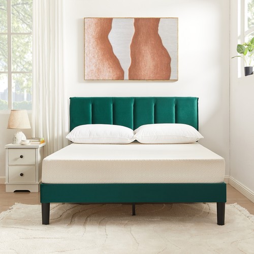 Twin/Full/Queen Size Upholstered Bed Frame with Adjustable Headboard PlatformBed - Picture 55 of 70