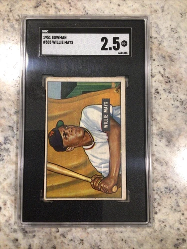 1951 Bowman #305 Willie Mays Rookie HOF RC Iconic Baseball Card SGC 2.5 GD+