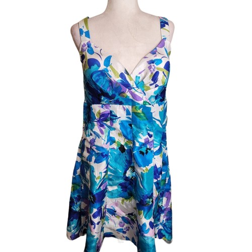 R&K Original Women's Midi Fit & Flare Sweetheart Neck Floral Dresd Size 16 - Picture 5 of 8