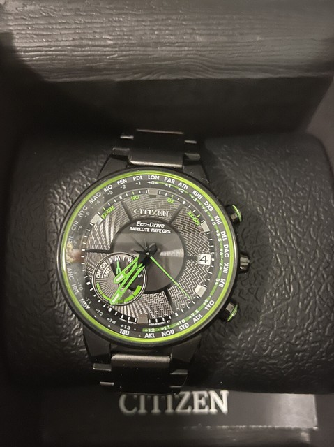 Citizen CC3035-50E Satellite Wave GPS Freedom 44mm Wristwatch for Men - Black/Green for sale