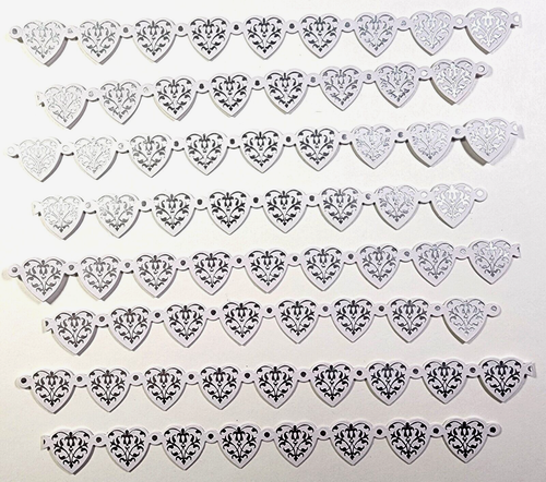 Wedding Hearts Silver Foil Anniversary K&Company Stickers 8 pc 6" x 5/8"