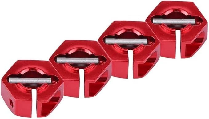 4 x adaptateurs de support de roue de 12 mm, épaisseur 6 mm, rouge pour voitu... - Photo 2/4