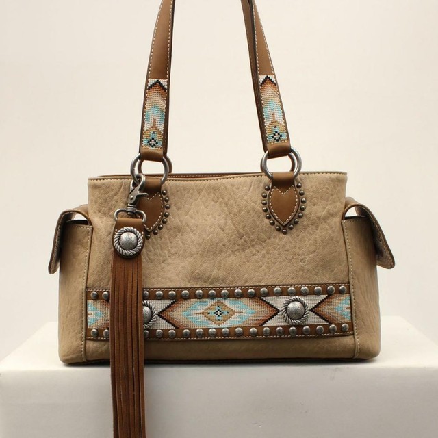 Nocona Western Handbag Carmen Concealed Carry Satchel Tan N770008708