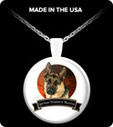 German Shepherd Dog Mom Pendant Sterling 925 Silver 20" Necklace gift women