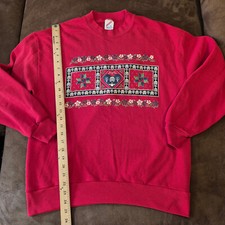 VTG CHRISTMAS SWEATER GRANDMA JERZEES MADE IN USA LARGE 1999 90's