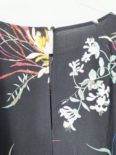 NWT H&M Women's Black Floral Long Sleeve Dress Size XL Easy Care Loose - Bild 4 von 15