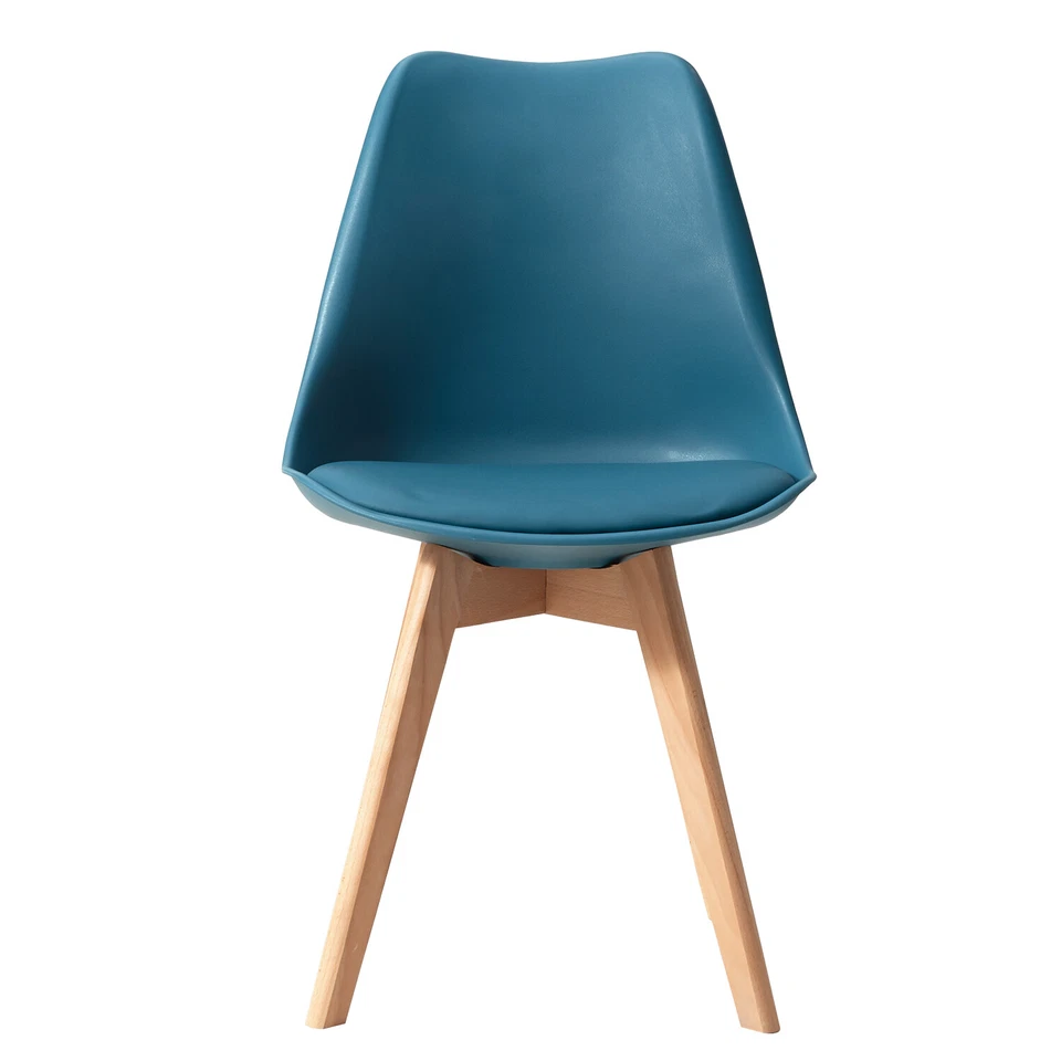 Set di 6 Sedie Tulip Design Gambe polipropilene Legno di faggio Verde - Immagine 2 di 4