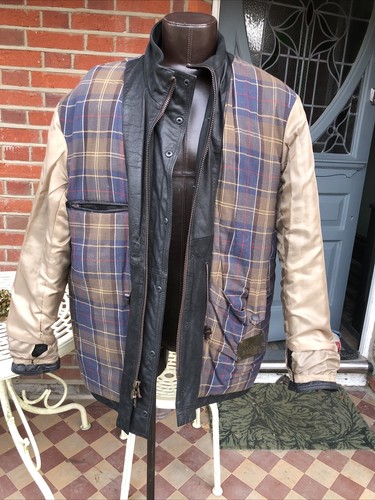 BARBOUR BLACK LEATHER HEAVY WARM WINTER JACKET COAT SIZE XL Chest 52” Price £375 - Picture 22 of 24