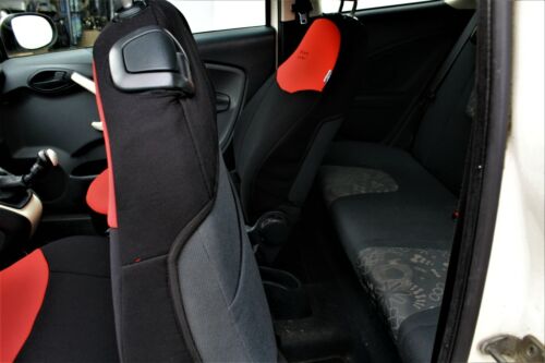 COPPIA COPRISEDILI Fiat 500 SU MISURA Fodere Foderine SOLO ANTERIORI Rosso Nero - Foto 5 di 6