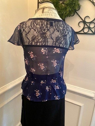 American Eagle Outfitters transparente ärmellose geblümte Bluse/Top X-Small XS $ 40 neu mit Etikett - Bild 3 von 7