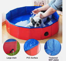 Foldable Dog Bath Swimming Pool Hard Plastic Dog Pools Outdoor, XL,
