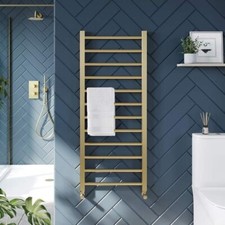 Viber 1200 x 500 Brushed Bathroom Brass Radiator