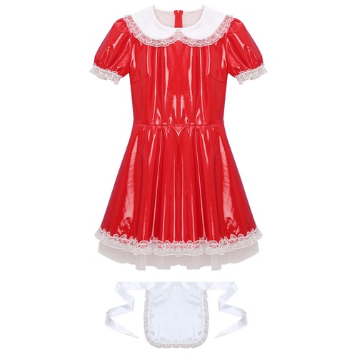 Sissy Men's French Maid Fancy Dress Crossdress Maid Cosplay Costume Outfit - Picture 6 of 37