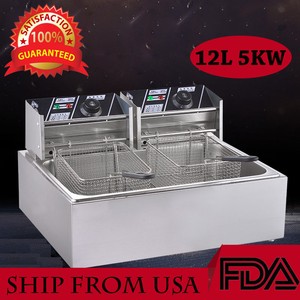 5000W-Electric-Countertop-Deep-Fryer-Dual-Tank-Commercial-Restaurant-12-Liter