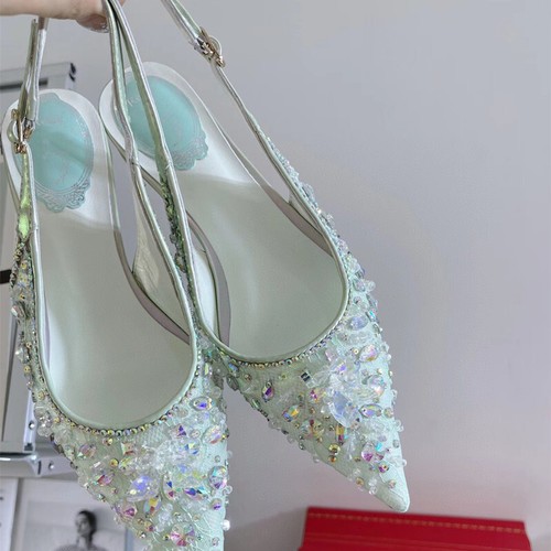 Scarpe donna gioiello pizzo fiori tacco - Foto 11 di 29