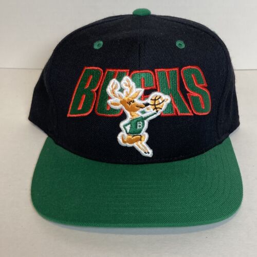 Milwaukee Bucks Mens Hat Cap Snapback Classic Logo NBA Adjustable Two Tone - Picture 2 of 16