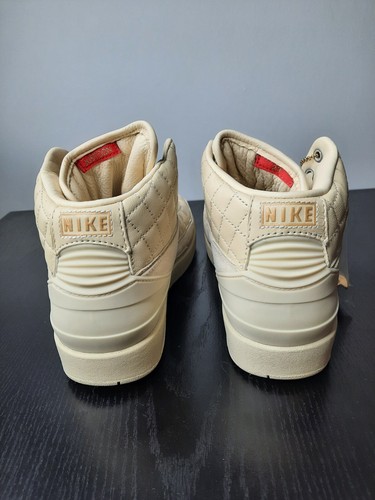 Just Don x Air Jordan 2 Retro 839604-250 Beach Metallic Gold University Red 7Y - Picture 3 of 6