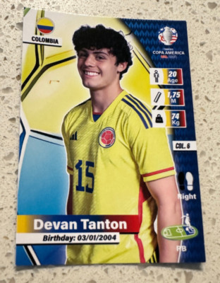 2024 Copa America Cards Devan Tanton Flash Edition Colombia