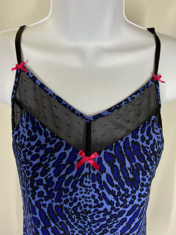 Mini camisón Betsey Johnson azul negro estampado animal para mujer talla mediana” Foto 2 de 4