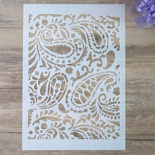 DIY Decorative Paisley Stencil Template for Painting on Walls Furniture Craft...