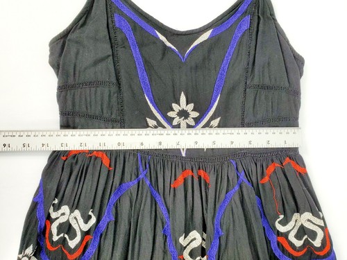 Beautiful Free People - Size 4 - Embroidered Black Fit & Flare Dress LikeNew! - Picture 9 of 10