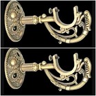Traditonal curtain rod brackets Heavy Duty Antic Gold Curtain Pole Rod Holders