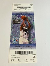 Charlotte Hornets Atlanta Hawks Ticket Stub #4 4-2-97 Glen Rice Muggsy Bogues