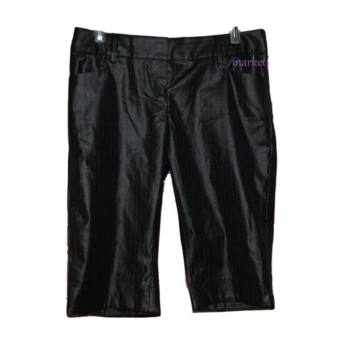 EXPRESS DESIGN STUDIO Sateen Sheen Dot Pinstripe Poly Rayon Spandex SHORTS