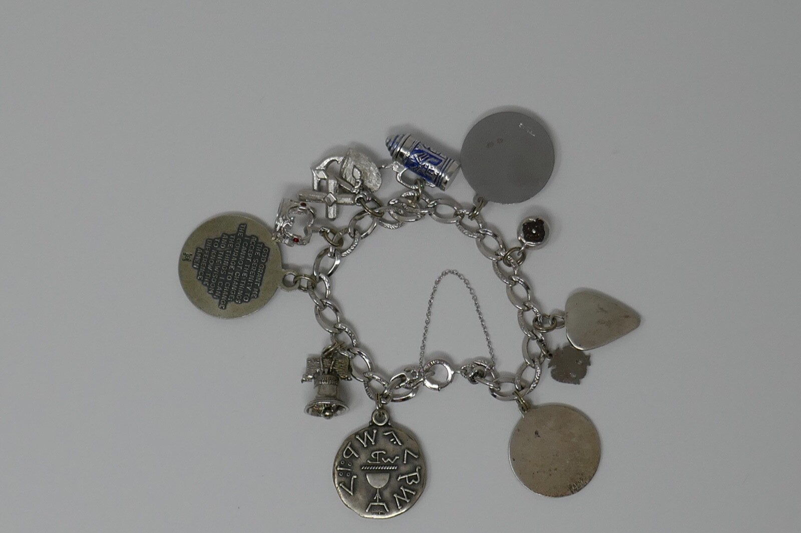 Sterling Silver Multi Theme 12 Charm Bracelet - image 12