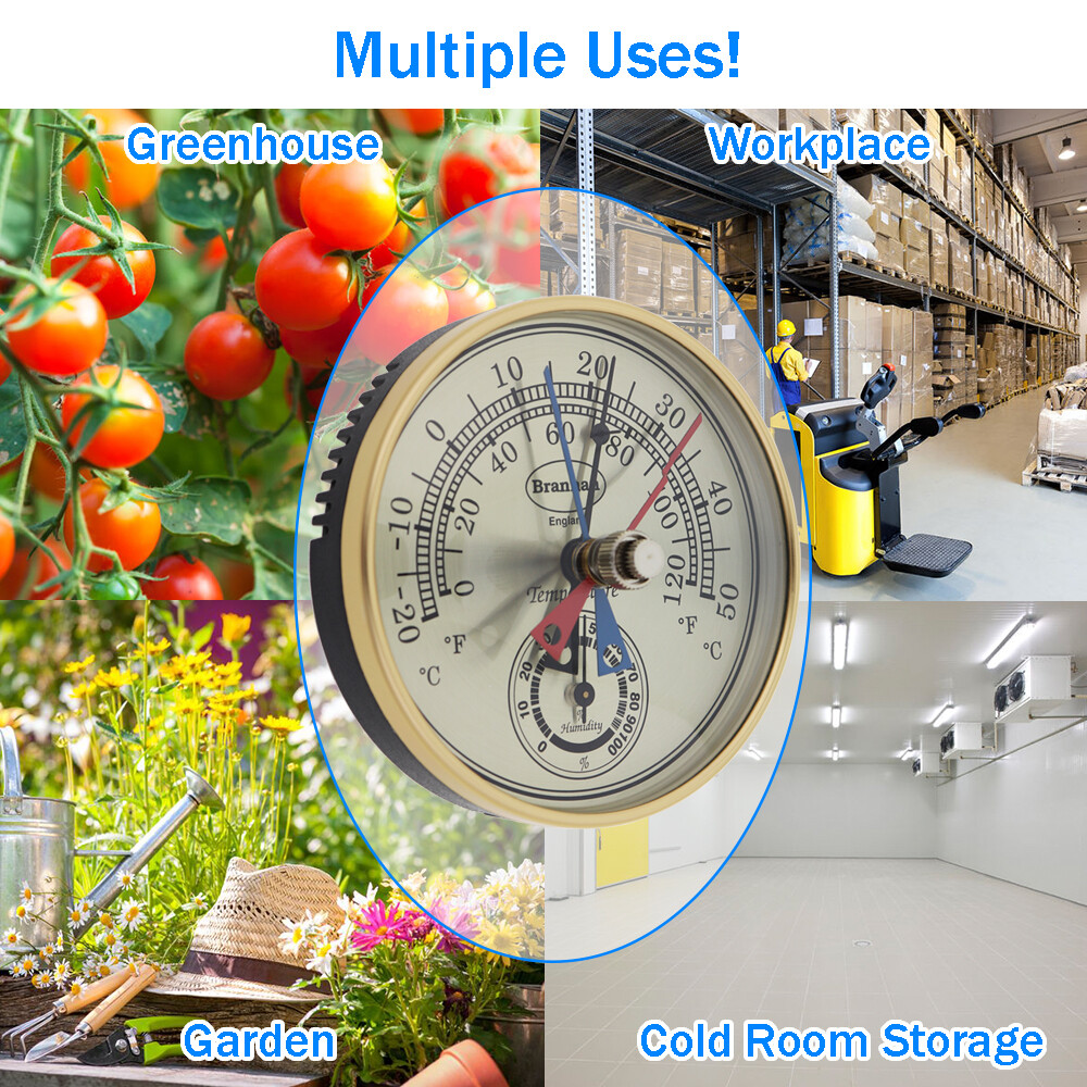 Garden Thermometer Hygrometer Greenhouse Indoor Outdoor Humidity 12