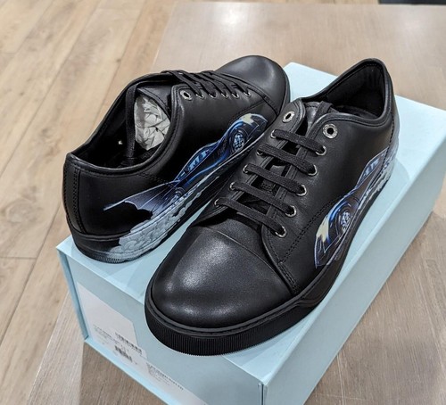 $690 Mens Lanvin "DBB1" Print Leather Low-Top Sneakers Black/Multi 43 US 10