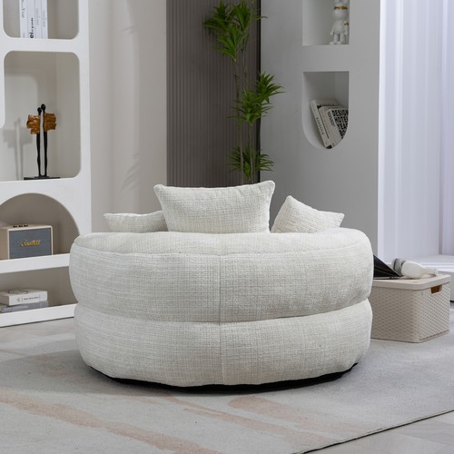 Bean Bag Chair Lazy Sofa, Three Pillows for Adults Kids, Indoor Outdoor (Beige) - Picture 9 of 12