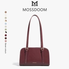 MOSSDOOM Bag PU leather Square Shoulder For Women Simple Korean Fashion Crimson