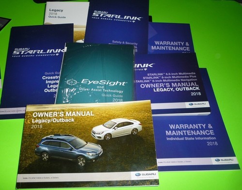 2018 SUBARU LEGACY OUTBACK OWNERS MANUAL SET GUIDE case 18 PREMIUM SPORT LIMITED
