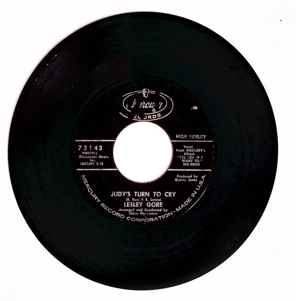 LESLEY GORE JUDY'S TURN TO CRY/JUST LET ME CRY MERCURY RECORDS VINYL 45 73-67 Foto 3 de 3