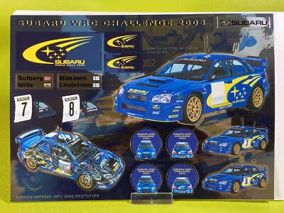Rare Subaru 2003 World Rally Team WRC Prototype Challenge Foil Sticker Sheet