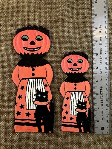 U Pick Vintage inspirierte Kürbis Frau Schürze Katze Halloween Karton Dekoration - Bild 9 von 14