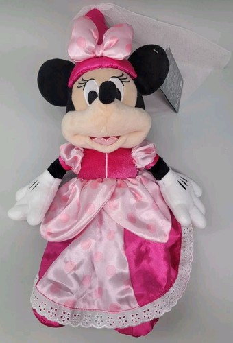 Disney Parks Minnie Mouse in Pink Princess & Veil Outfit 17in Stuffed Plush Toy - Picture 3 of 9
