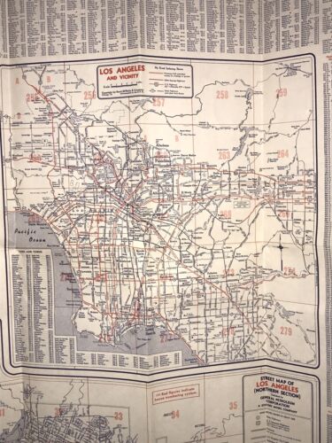 MOBILGAS MIRACLE-FOLD ROAD MAP LOS ANGELES VINTAGE SUPER CONDITION - undated - Picture 6 of 7