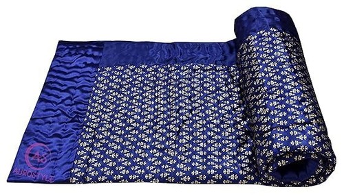 Indian Satin Silk Quilt, Handmade Cotton Filled Quilt, Hand Stiched Satin Quilt - Picture 31 of 151