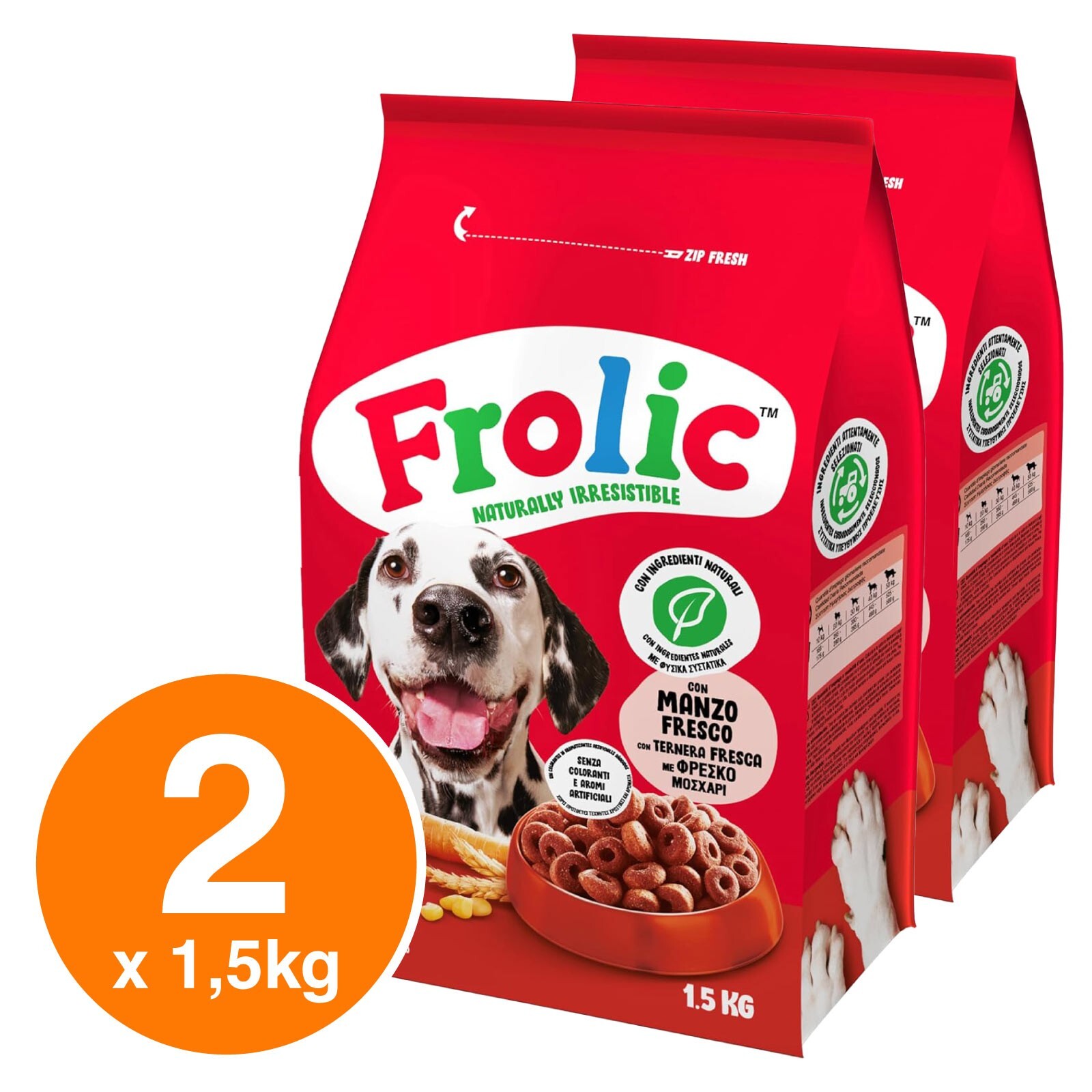 Frolic Cibo Semi Umido per Cani con Manzo, Carote e Riso -...