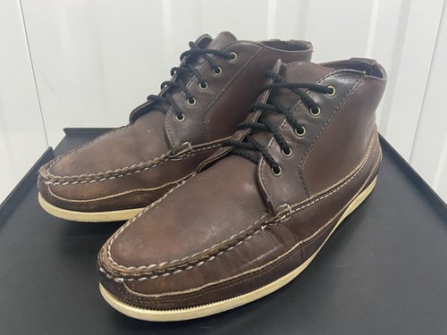 Botas Chukka Red Wing 9128 Cuero Marrón Cubierta Barco Zapatos Sin Marca Suelas Reino Unido 9 - Imagen 2 de 9
